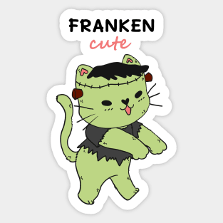 Frankenstein cat, franken cute, cat Halloween cute gift cat lover Sticker